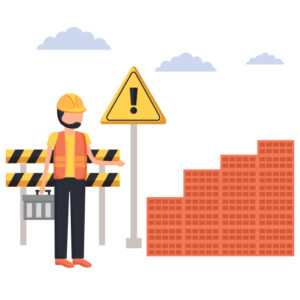 Illustration of a construction worker depicting outdoor workers safety
