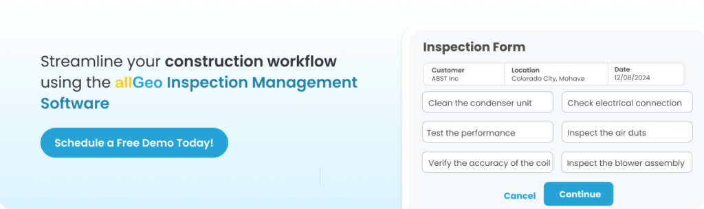 Schedule a demo with allGeo for your construction site safety inspection management 