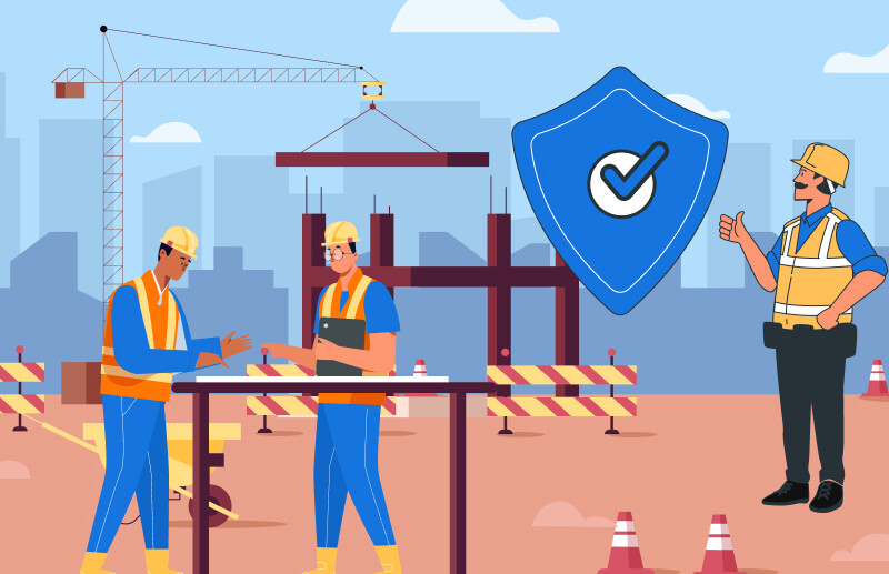 Construction site safety inspection